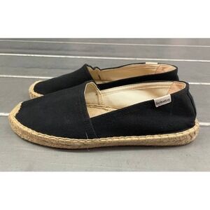 Soludos Dali Espadrille Flat Slip On Womens 7 Black Shoes‎